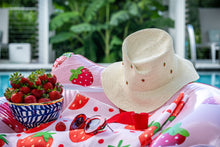 Load image into Gallery viewer, Strawberry Bucket Hat in Exquisite Crochet Panama Straw