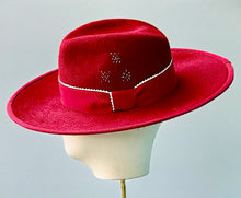Load image into Gallery viewer, The Mimi Fedora in Cardinal Red