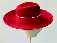 Load image into Gallery viewer, The Mimi Fedora in Cardinal Red