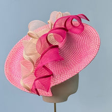 Load image into Gallery viewer, Meghan Fascinator in Pink and Ivory