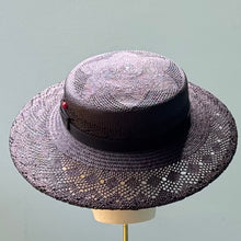 Load image into Gallery viewer, Audrey in Paris Black Lace Panama Straw