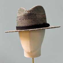 Load image into Gallery viewer, Ford Fedora in Black and Cream High Grade Panama Straw