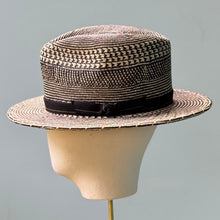 Load image into Gallery viewer, Ford Fedora in Black and Cream High Grade Panama Straw