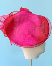 Load image into Gallery viewer, Meghan Fascinator in Pink and Red