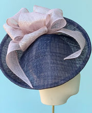Load image into Gallery viewer, Bows and Bows Fascinator in Navy