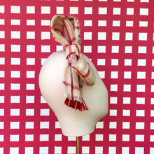 Load image into Gallery viewer, Lucille Abaca Straw Bow in Red Check