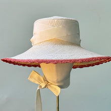 Load image into Gallery viewer, Edie Sun Hat with Rust Crochet Edge
