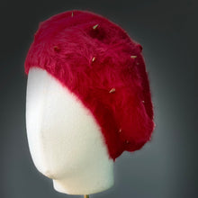 Load image into Gallery viewer, Amelie Angora Beret in Strawberry
