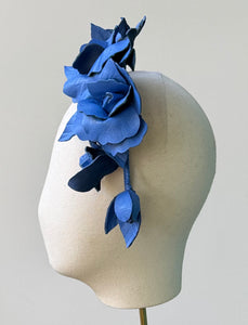 Tilly Rose Headband in Cornflower Blue Lambskin