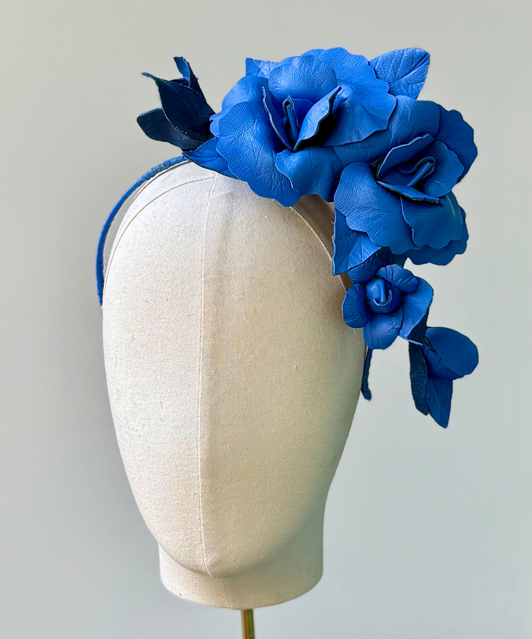 Tilly Rose Headband in Cornflower Blue Lambskin