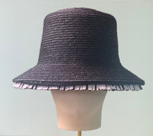 Load image into Gallery viewer, Vineyard Bucket in Black with Fringe
