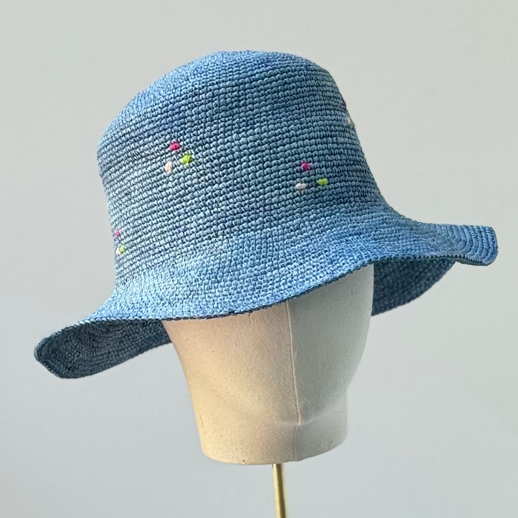 Casual Cool Bucket Hat in Indigo Dyed Panama