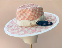 Load image into Gallery viewer, Mimi Fedora in Pink Gingham Panama
