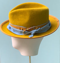 Load image into Gallery viewer, Ford Fedora in Mustard Velour Felt
