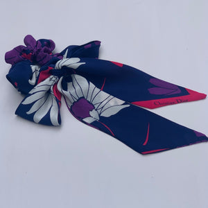 Paloma Tie in Vintage Navy and Purple Silk