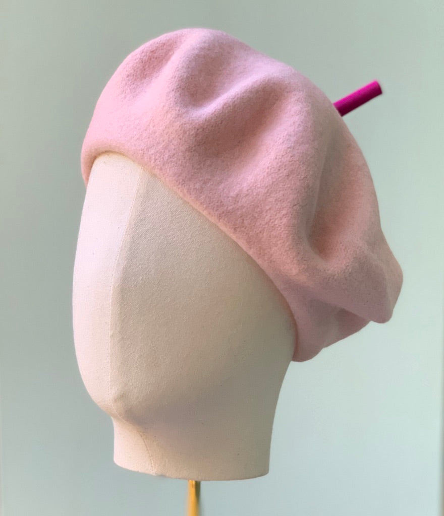 Bonnie Wool Beret in Light Pink