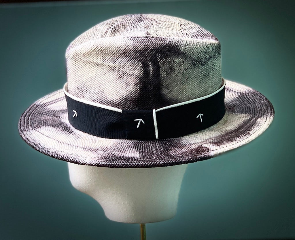 Ford Fedora in a Grey Tie Dyed Panama Straw