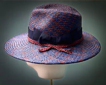 Load image into Gallery viewer, Sweet Fedora in Navy and Rust Panama
