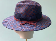 Load image into Gallery viewer, Sweet Fedora in Navy and Rust Panama
