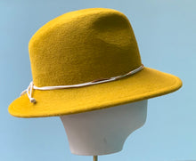 Load image into Gallery viewer, Convertible Dina Fedora in Mustard Velour
