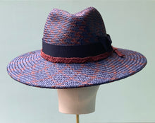 Load image into Gallery viewer, Sweet Fedora in Navy and Rust Panama
