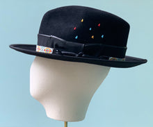 Load image into Gallery viewer, Ford Fedora in Black Rockabilly Suede Felt
