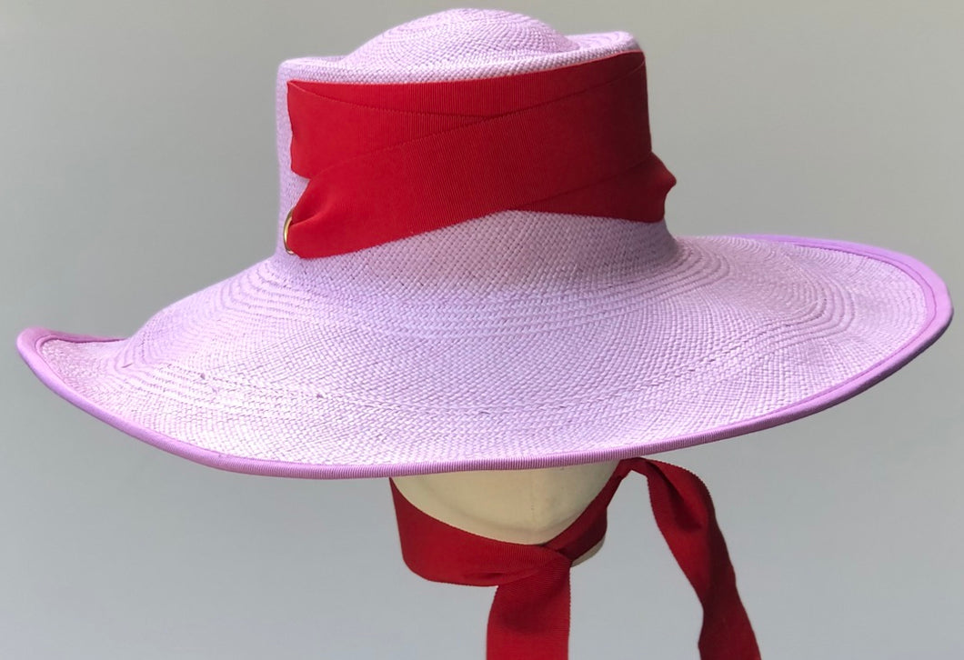The Edie Sun Hat in Lavender and Strawberry