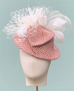 Nikki Fascinator in Red and White