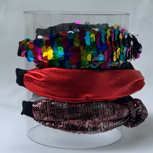 Turban Twist Headband in Sequin Leopard Print