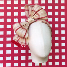 Load image into Gallery viewer, Lucille Abaca Straw Bow in Red Check
