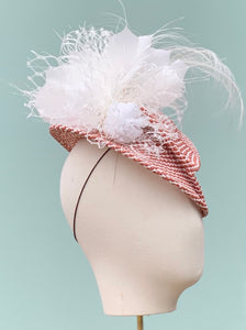Nikki Fascinator in Red and White