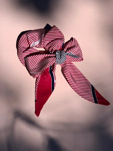 Paloma Tie in Vintage Magenta and Navy Silk Scarf