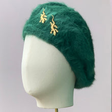 Load image into Gallery viewer, Amelie Angora Beret in Emerald
