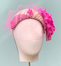 Load image into Gallery viewer, Midge Fascinator in Pink Plaids
